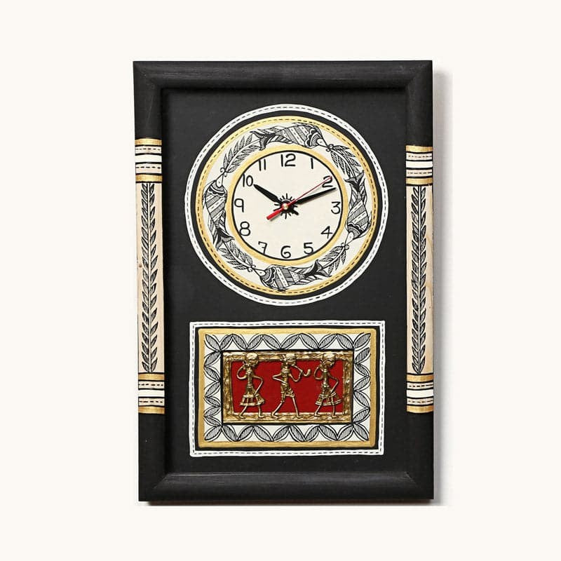 Sanjoya Warli Wall Clock - Black media 3
