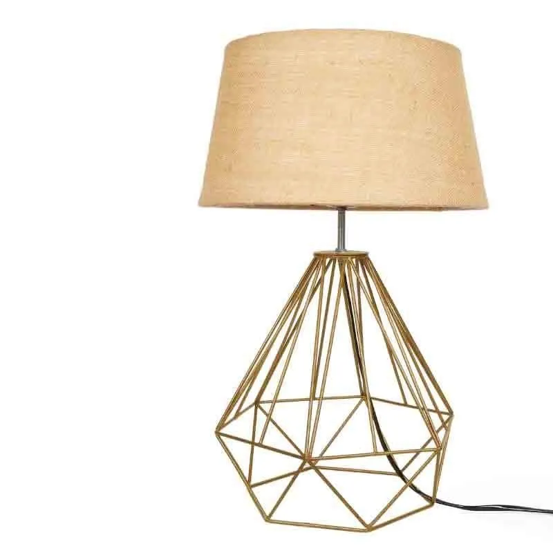 Diamond Dust Fabric Table Lamp - Brown,Gold media 4