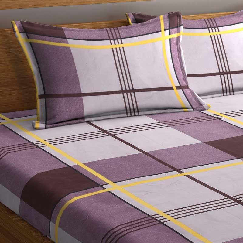 Block Checkered Printed Microfiber Bedsheet - 130 GSM media 5