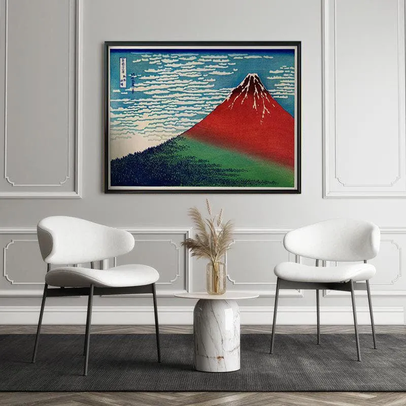 Fine Wind & Clear Morning Canvas Painting By Hokusai - Black Frame media 5