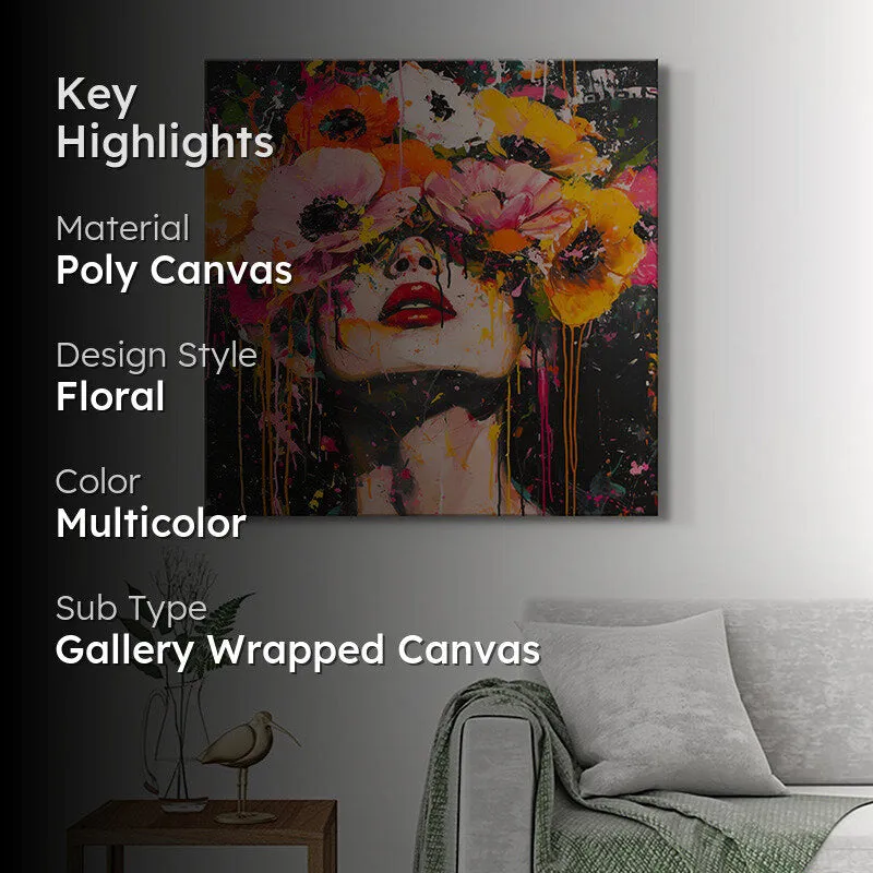 Flower Eyed Woman Poly Canvas Wall Painting media 2