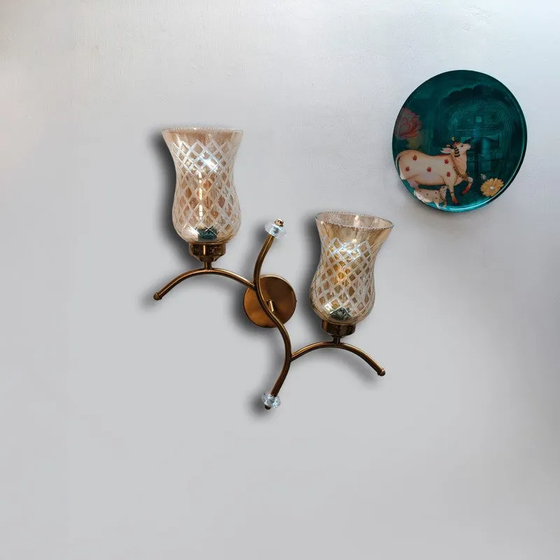 Tintara Glow Twin Glass Wall Lamp - Gold media 3
