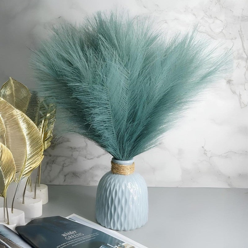 Feathery Pampas Artificial Stems (Blue) - Set Of Four media 5