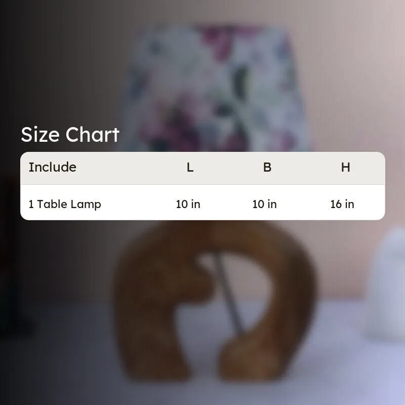 Lumikko Stag Printed Mango Wood Table Lamp - Multicolor media 5