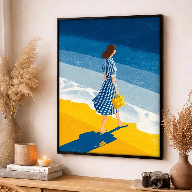 Oceanview Canvas Wall Painting - Black Frame media 3