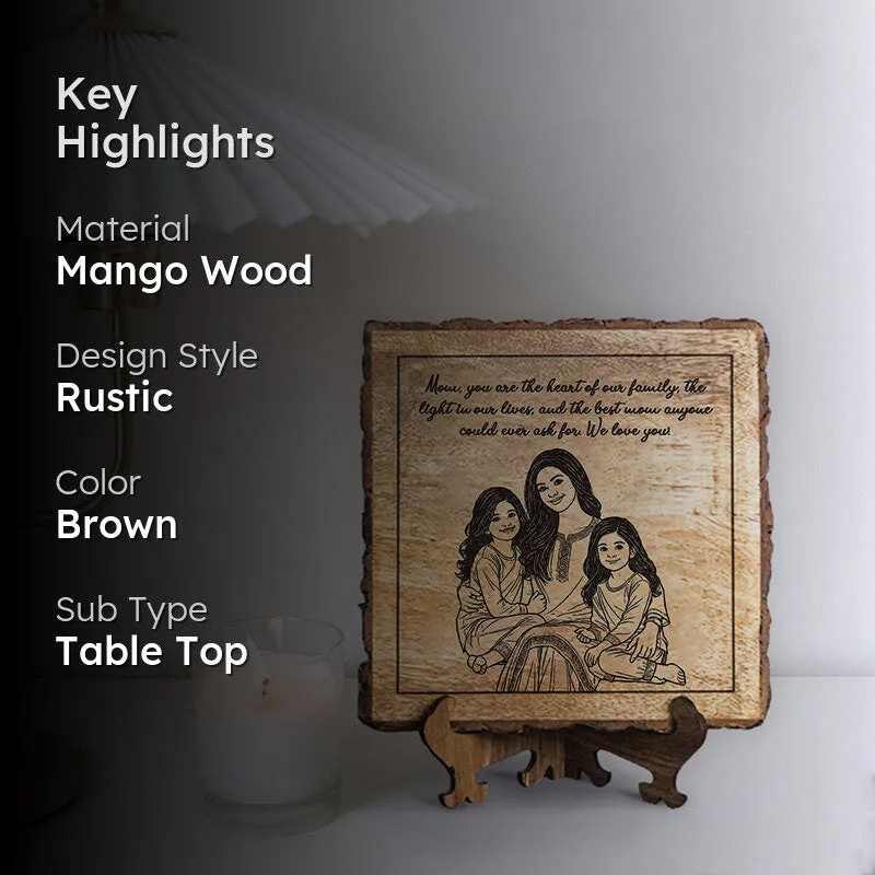 Mother Is The Heart Of Family Wood Showpiece - Square media 2