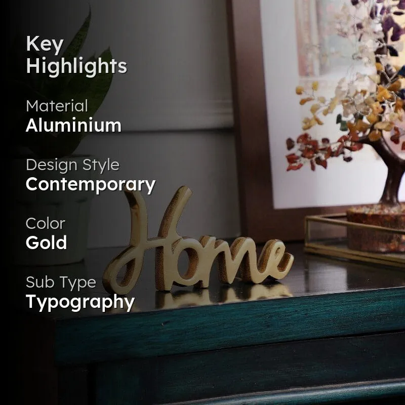 Home Aluminium Typography Showpiece - Gold media 2