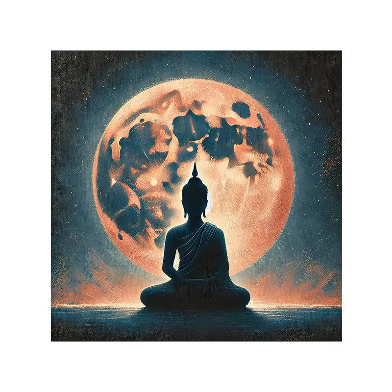 Buddha And Moonlit Sky Wall Painting media 5