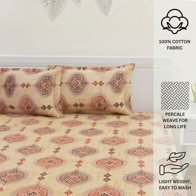 Dreams Of Desert Cotton Bedsheet (Beige, Brown) - 144 TC media 12