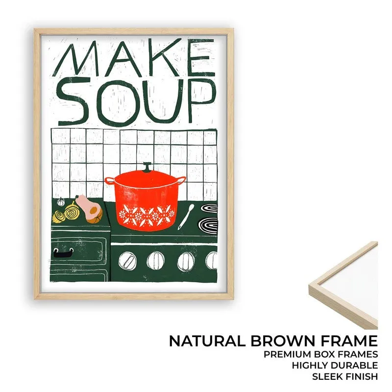 Make Soup Archival Canvas Wall Art - Brown media 9