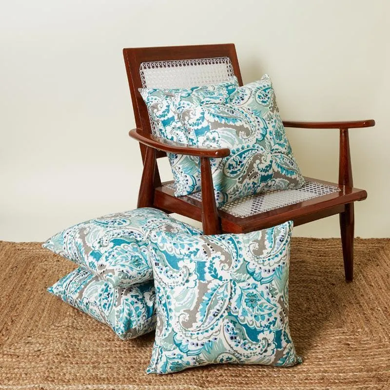 Paisley Rush Cushion Cover (Blue) - Set Of Five media 1