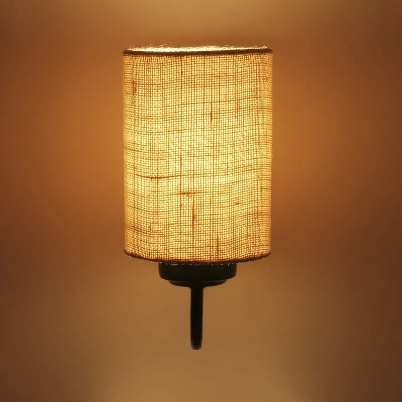 Cyluxe Soft Loom Jute Wall Lamp - Brown media 5