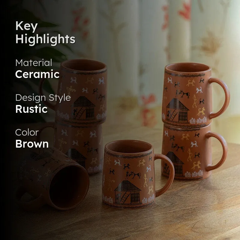 Cozy Ceramic Coffee Mug (300 mL Each) - Set Of Six media 2