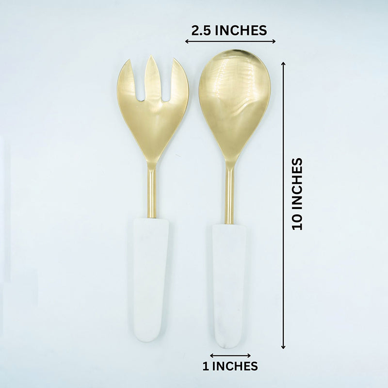 Tahara Salad Serving Set (Gold) - Two Piece Set media 5
