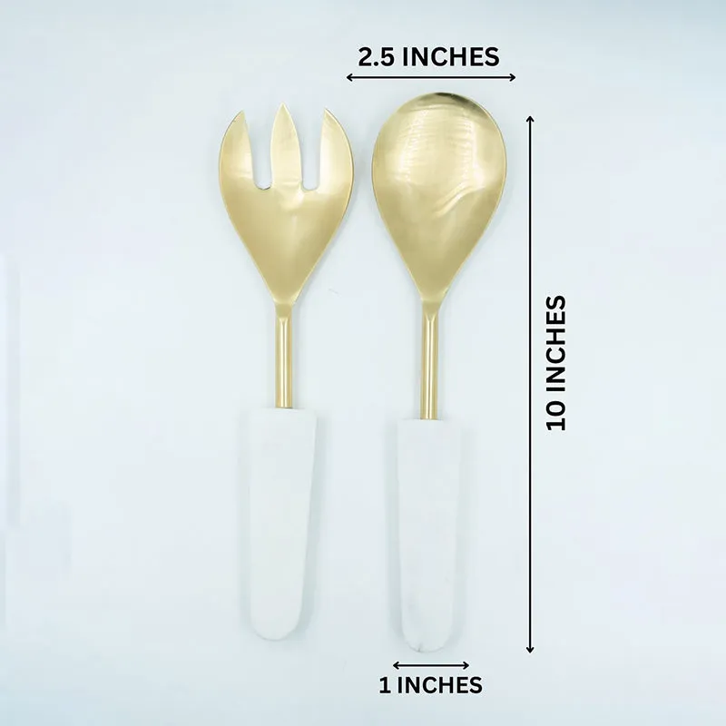 Tahara Salad Serving Set (Gold) - Two Piece Set media 5