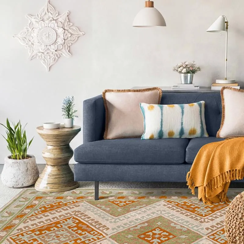 Loreth Hand Tufted Ethnic Wool & Nylon Carpet - Orange media 8