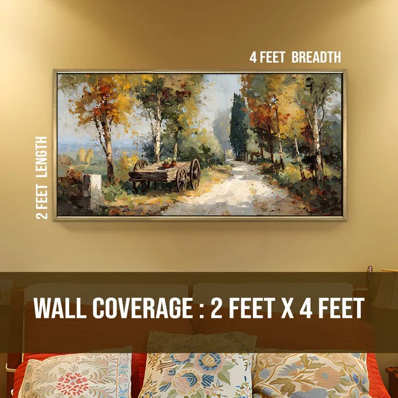 Serene Forest Cottage Road Wall Art media 8