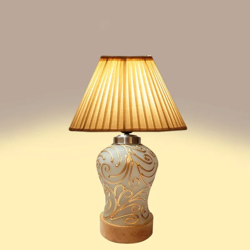 Lumithra Pleatra Wooden Table Lamp - White media 6
