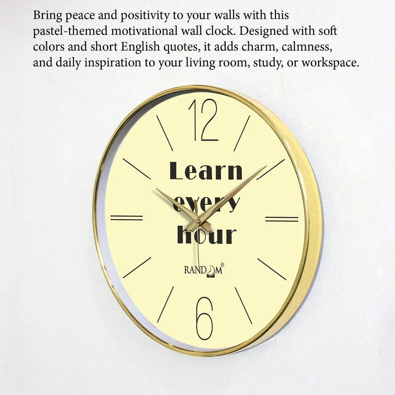 Learn Every Hour Round Analog Wall Clock - Yellow media 6