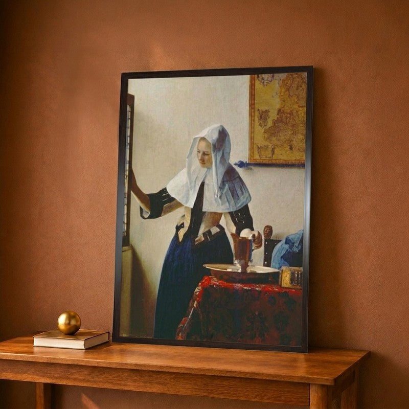Young Woman with Jug of Water at the Window, about 1663 Canvas Wall Painting - 9 x 12 Inches