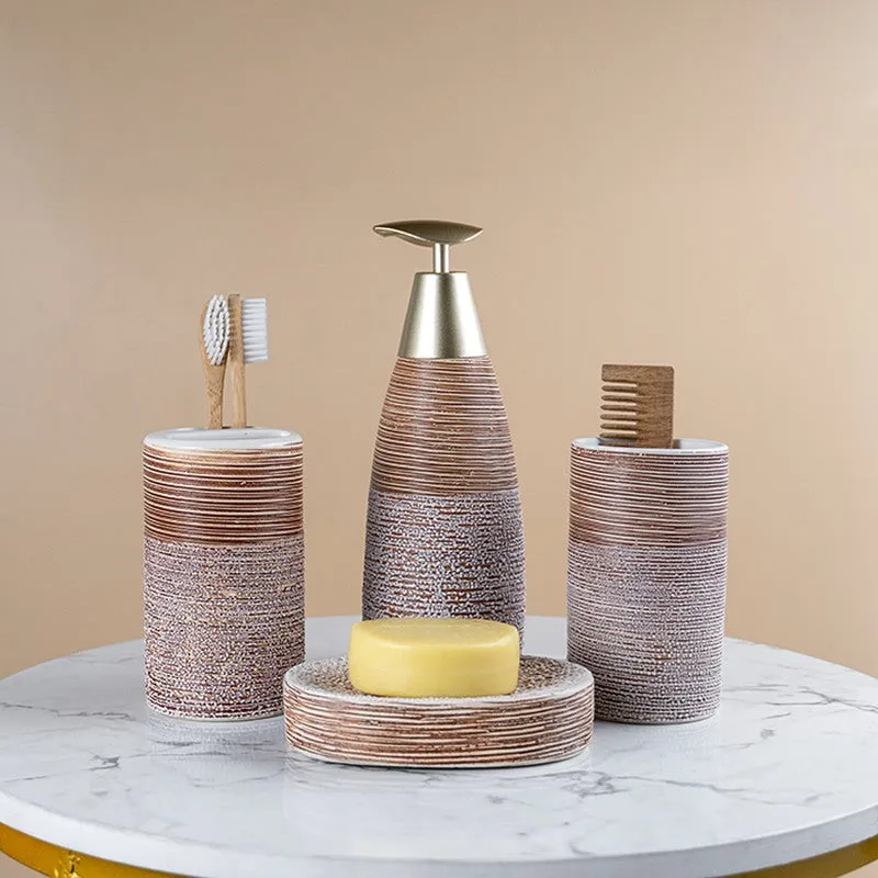 HygiaFlow Ceramic Bathroom Set - Four Piece Set media 1