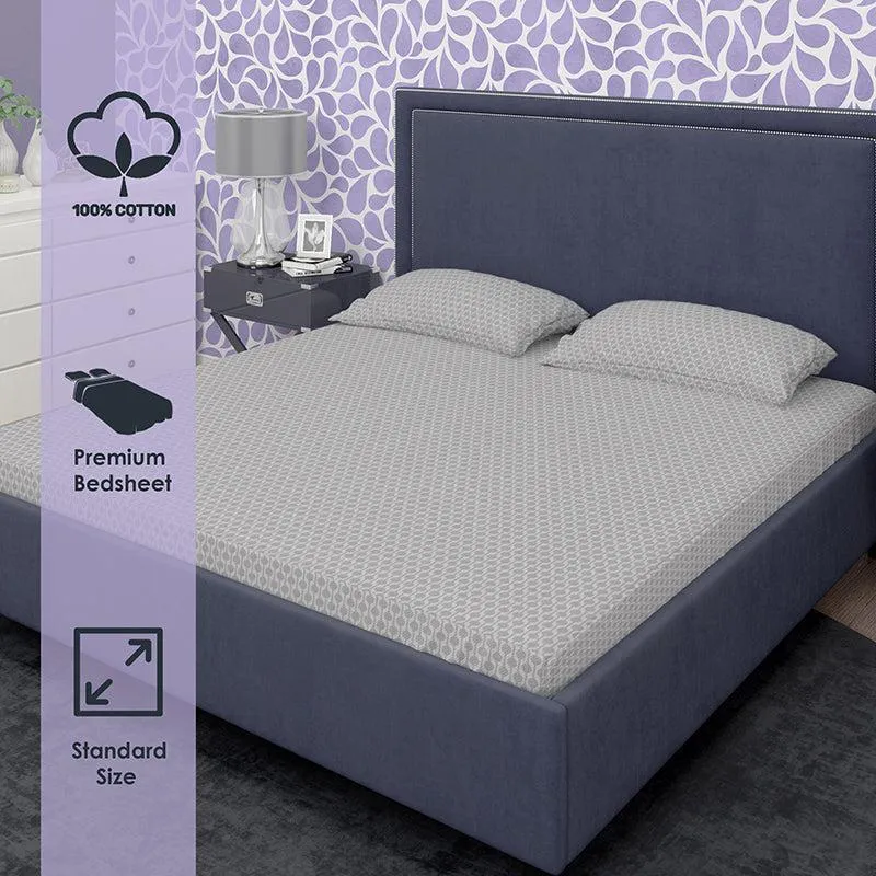Miniature Motif Ethnic Cotton Bedsheet (Cream) - 400 TC media 4