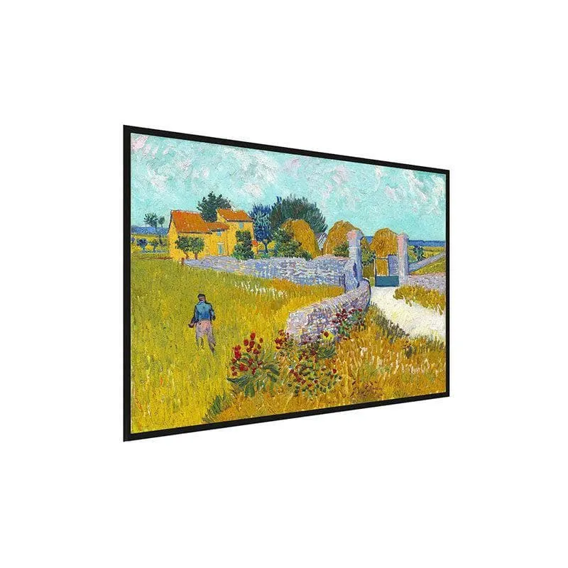 Farmhouse In Provence Canvas Wall Painting - Black Frame media 3