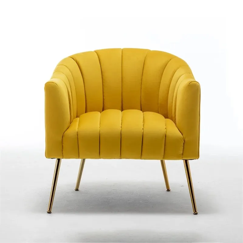 Plaino Neem Wood Accent Chair - Yellow media 3
