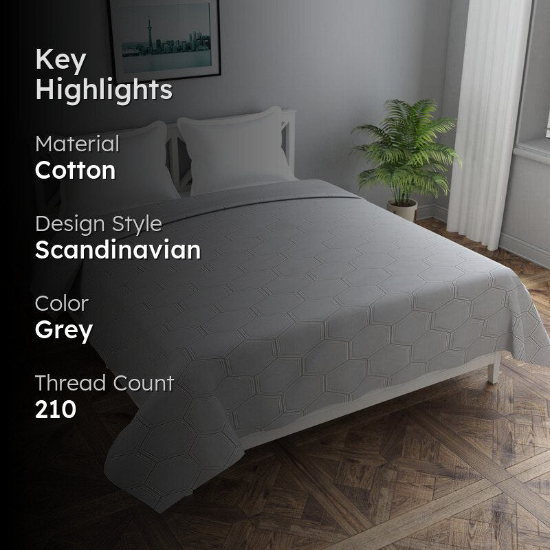 Soft Hive
 Cotton Duvet Cover (Grey) - 210 TC media 2