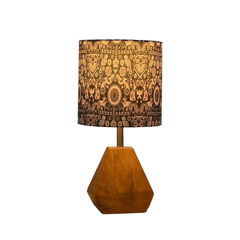 Ethnic Diamond Fabric Table Lamp - Black media 3