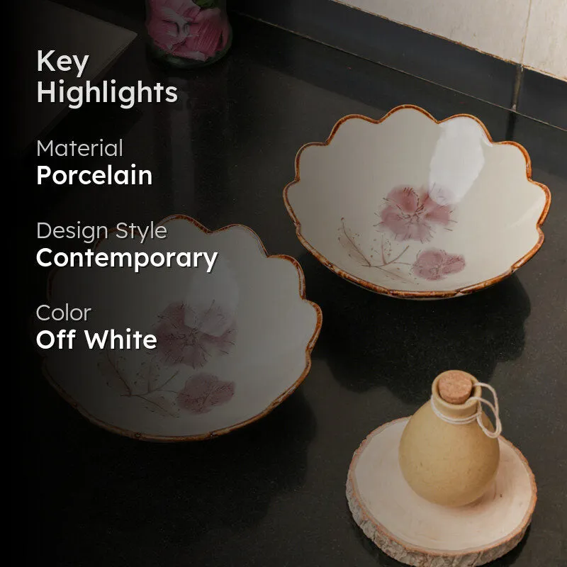 Petal Edge Serving Bowl(600 mL) - Set Of Two media 2
