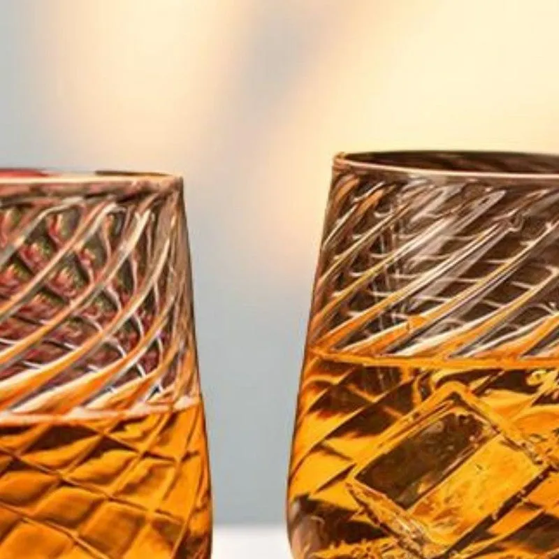Amber Flame Whiskey Glasses(440 mL) - Set Of Two media 3