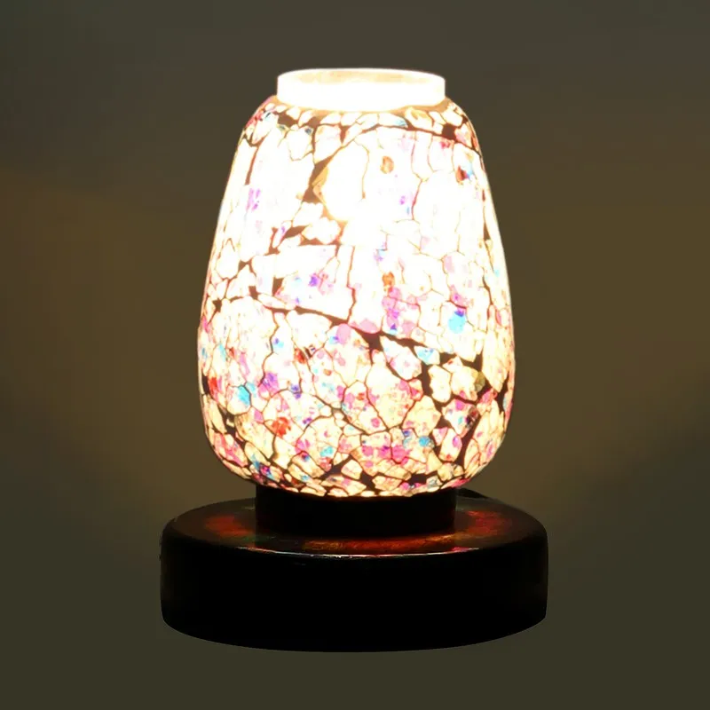Aurylin Glass Table Lamp With Wooden Base - Multicolor media 6