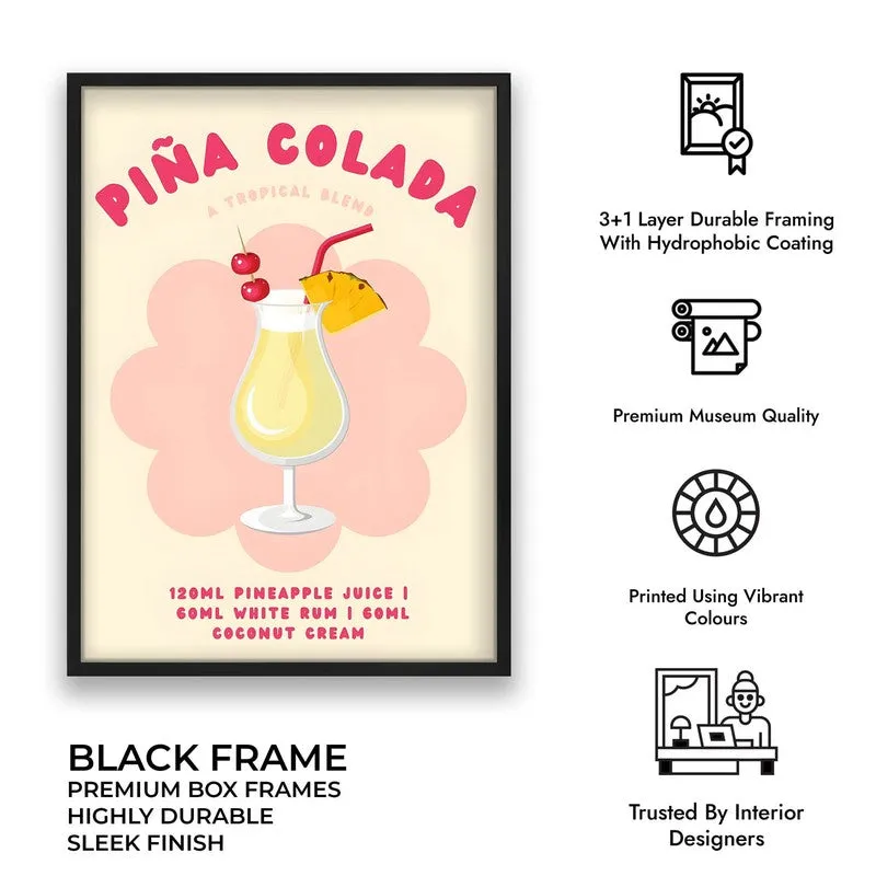 Pina Colada Archival Canvas Wall Art - Black media 10