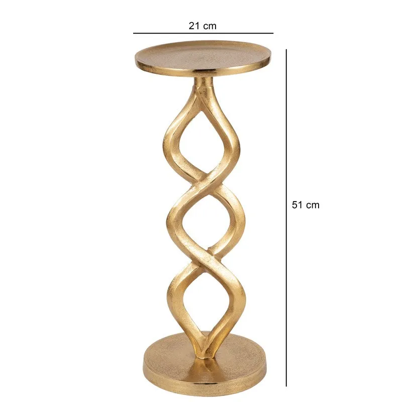 Twist Base Aluminum Side Table - Gold media 7