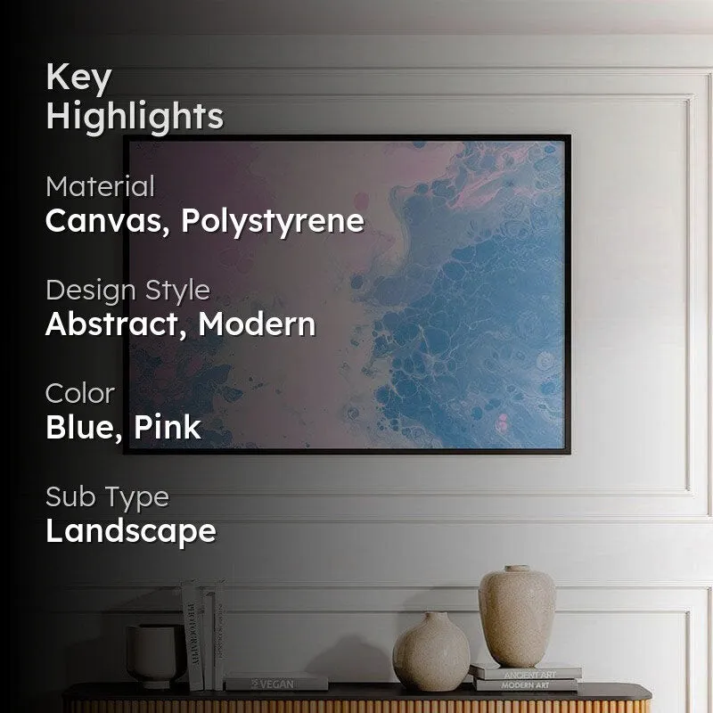Calm Abstract Canvas Wall Painting - Black Frame media 2