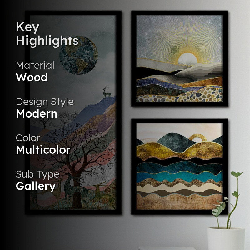 Mountain View Wall Art - Set Of Three media 2