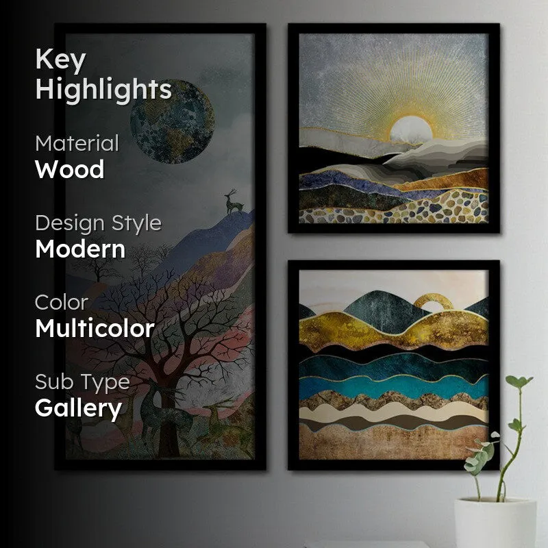 Mountain View Wall Art - Set Of Three media 2