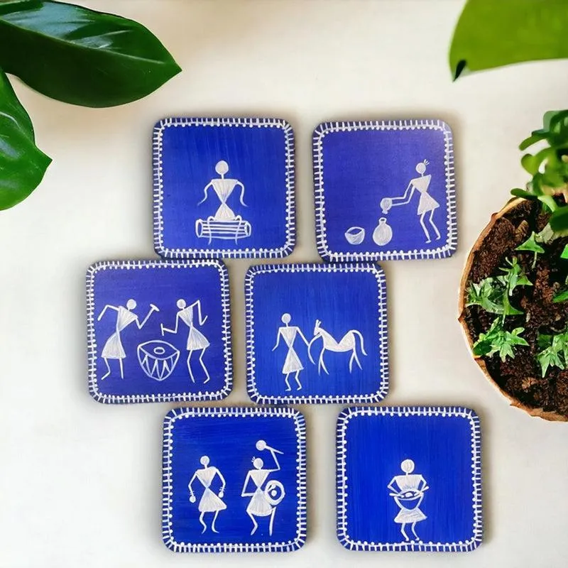 Savara Handcrafted Coaster (Blue) - Set Of Six media 1