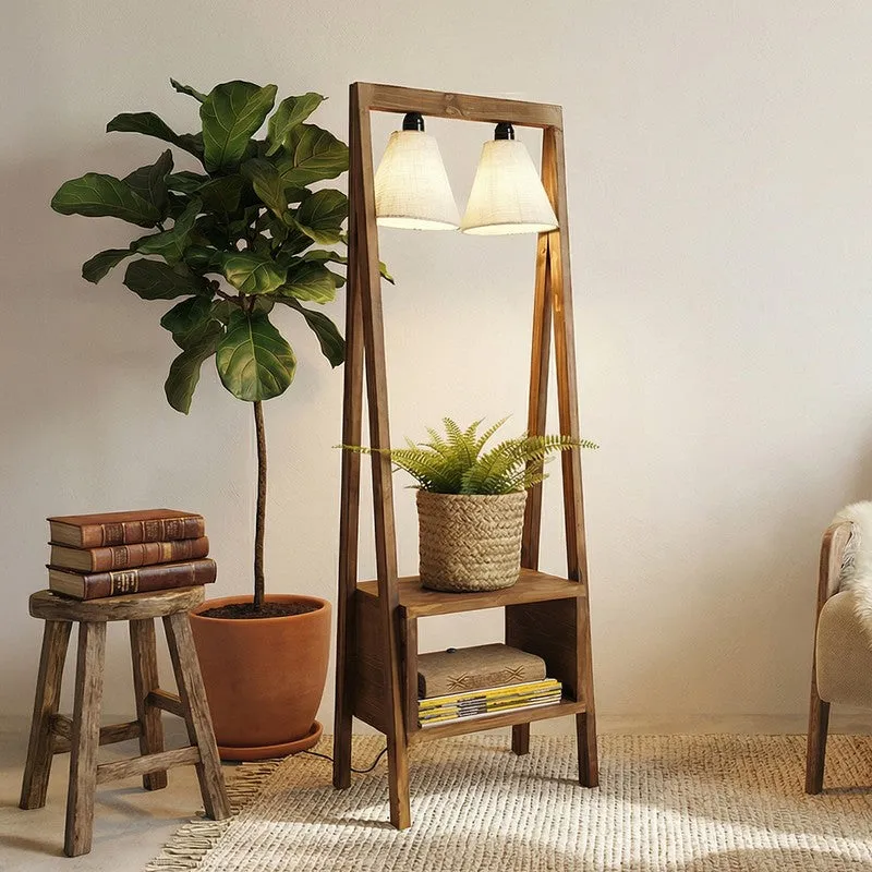 Delvaux Wooden Shelf Floor Lamp media 1