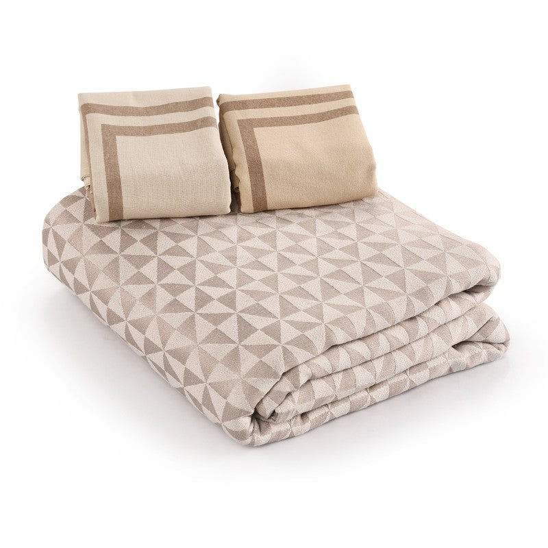 Pixel Nest Cotton Bedsheet (Beige) - 224 TC media 5