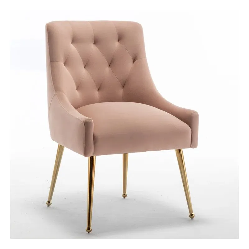 Solmira Neem Wood Accent Chair - Pink media 3