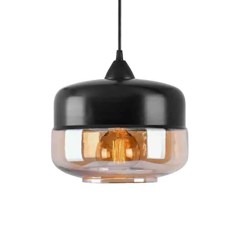 Two Worlds LED Glass Ceiling Lamp - Black media 8