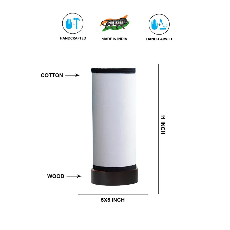 Mirza Tower Wooden Table Lamp - Black,White media 6