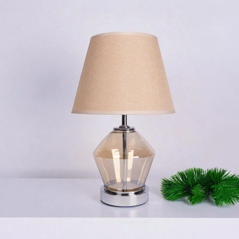 AarviDecor Brixton Designer Cotton Table Lamp - Beige media 6