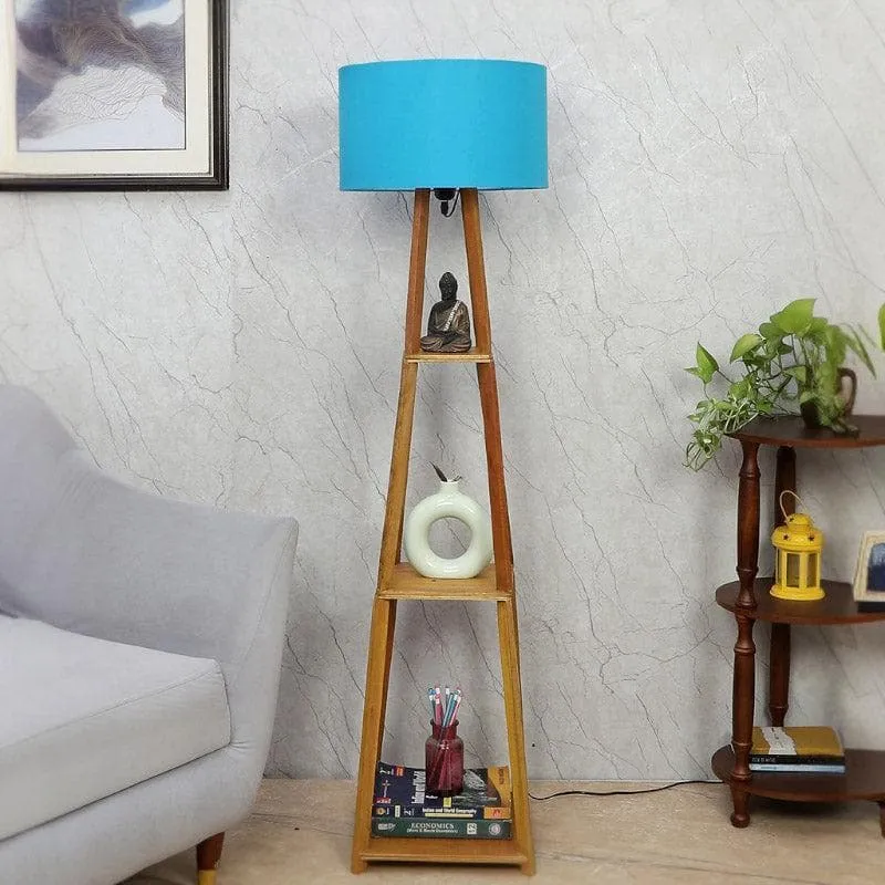 Blace Netima Floor Lamp With Shelf - Teal media 3