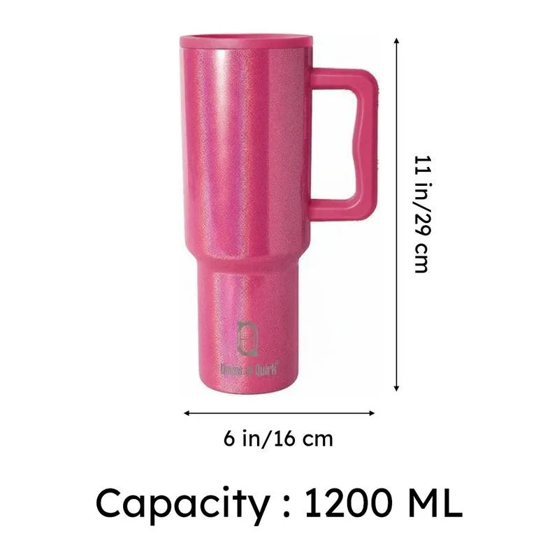 Iridescent Stainless Steel Tumbler (1200 ML) - Dark Pink media 9