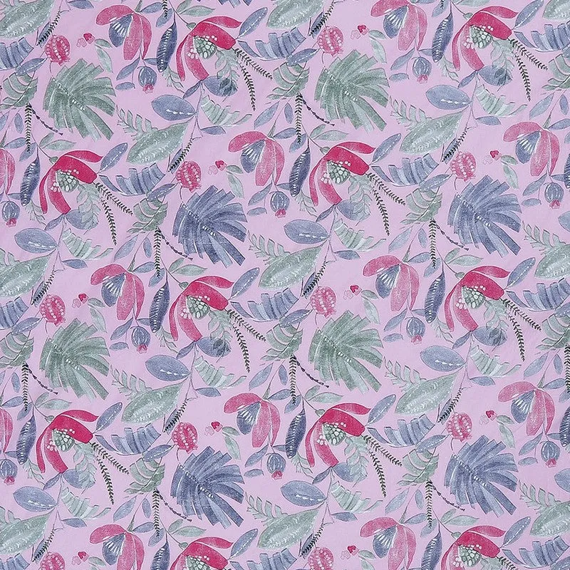 Monte Carlo Floral Dream Cotton Bedsheet(Blue,Pink) - 104 TC media 7