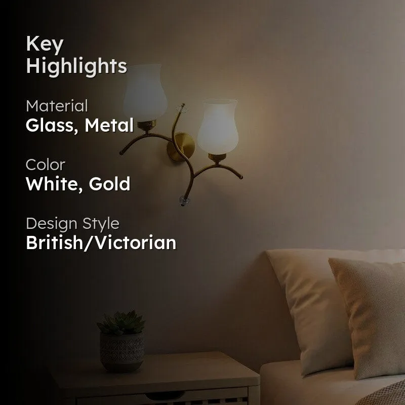 Aurelia Glow Twin Glass Wall Lamp - White media 2