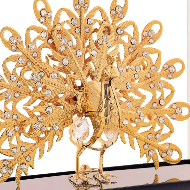Golden Peacock Splendor 24K Gold Plated Mild Steel Showpiece media 5